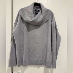 Lord & Taylor Gray Cashmere Cowlneck Sweater - XL